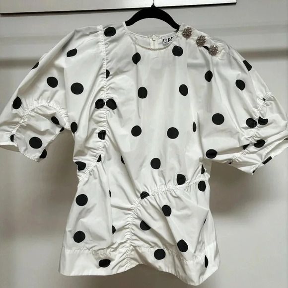 GANNI polka dot blouse size 38 - Picture 14 of 15